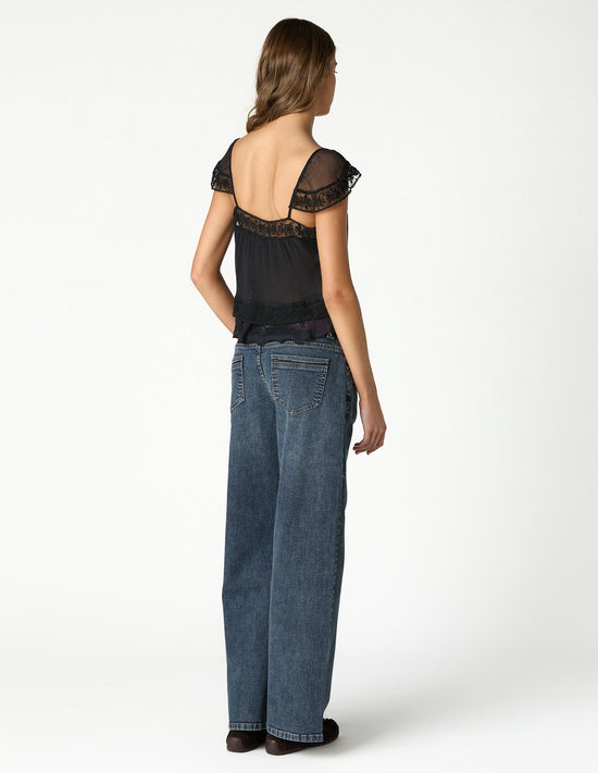 DENIM STUD BELT LOOP BLUE