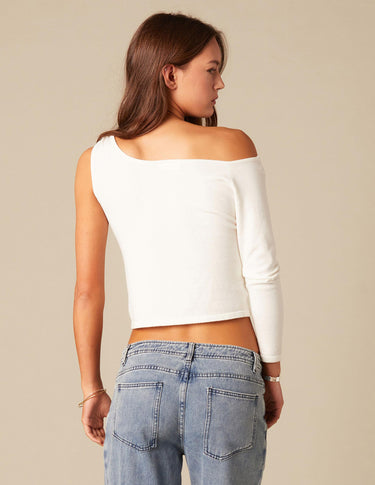 WHITE KNOTTED CROP TOP