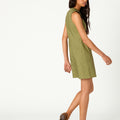 KHAKI STUDDED MIDI DRESS