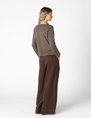 PANTALÓN HEBILLAS DENIM CHOCOLATE