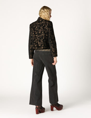 MANDARIN COLLAR PRINT JACKET