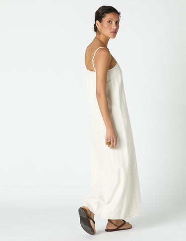 WHITE DENIM PANELLED DRESS