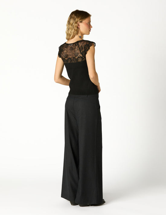 TOP CANALÉ LACE BLACK