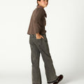 DISTRESSED GREY DENIM TROUSERS