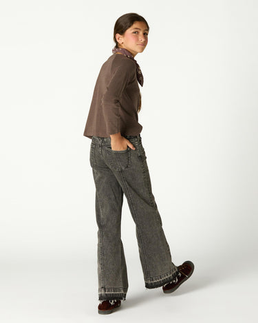 DISTRESSED GREY DENIM TROUSERS