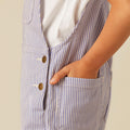 BLUE STRIPED DUNGAREES