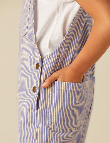 BLUE STRIPED DUNGAREES