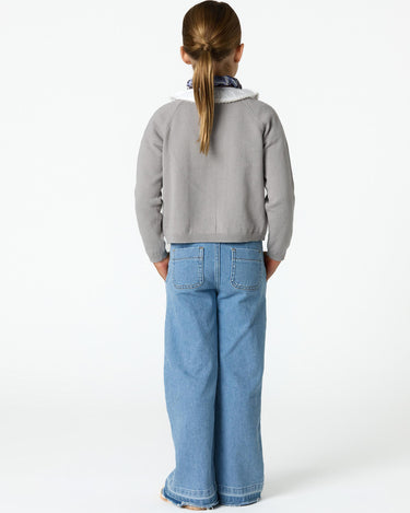 BLUE WIDE LEG DENIM PANTS