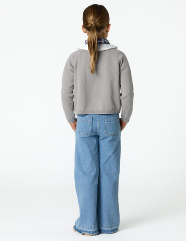 BLUE WIDE LEG DENIM PANTS