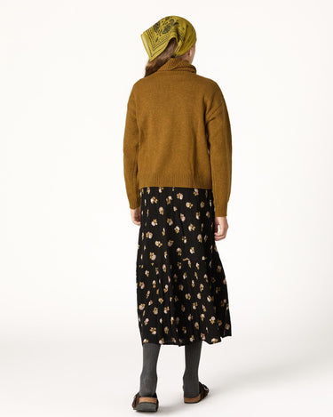 TURTLENECK SWEATER WITH BUTTONS CURRY