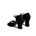 BLACK SUEDE HEEL FLOR