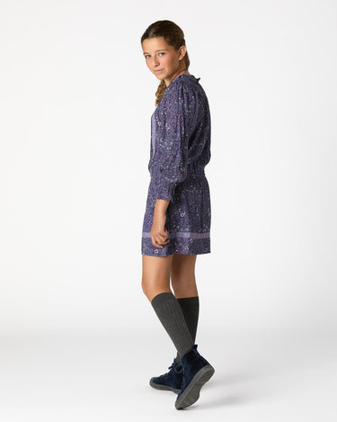 VESTIDO VOLANTE NIGHT GARDEN PLUM
