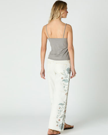 WHITE PRINT DENIM PANT