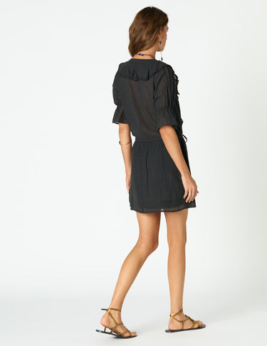 ANTHRACITE RUFFLE DRESS