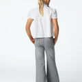 WHITE LACE AND DRAWSTRING SHIRT