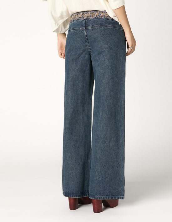 PANTALÓN BORDADO CINTURILLA BLUE
