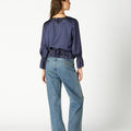 CAMISA ABULLONADA LACE MIDNIGHT BLUE