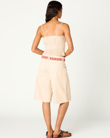 ECRU GATHERED TOP
