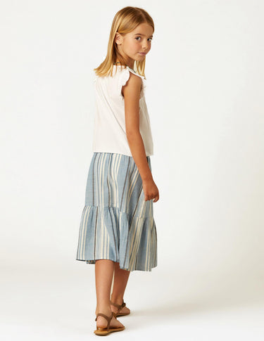 WHITE RUFFLED T-SHIRT