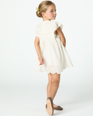 EMBROIDERED ECRU DRESS