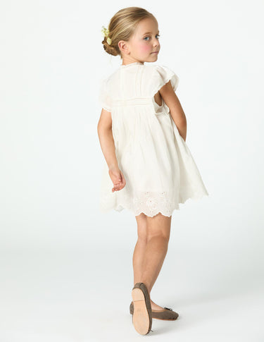 EMBROIDERED ECRU DRESS
