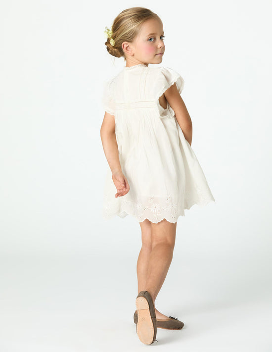 EMBROIDERED ECRU DRESS