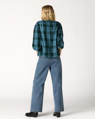 BLUE CHECK EMBROIDERED SHIRT