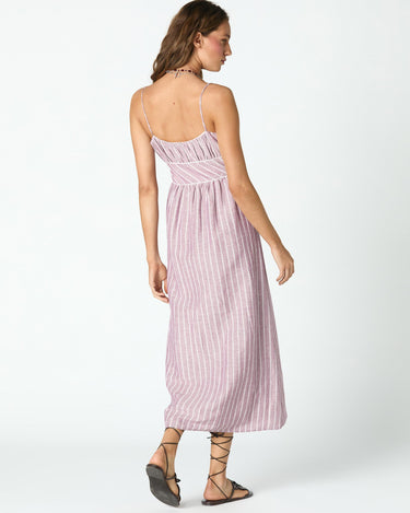 BURGUNDY STRIPED DRESS