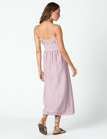 BURGUNDY STRIPED DRESS