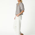 V-NECK LACE SHIRT IRON GREY