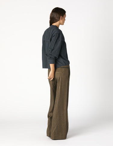 PANTALÓN VIVO CONTRASTE MARRON