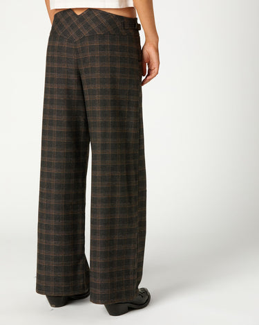PANTALON CUADRO TRABILLA MARRÓN