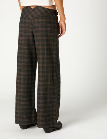 PANTALON CUADRO TRABILLA MARRÓN