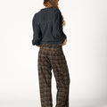 GREY STUDDED CHECK PANTS
