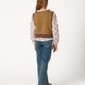 CHALECO PUNTO MIX MARRON