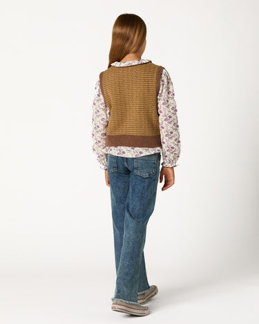 CHALECO PUNTO MIX MARRON