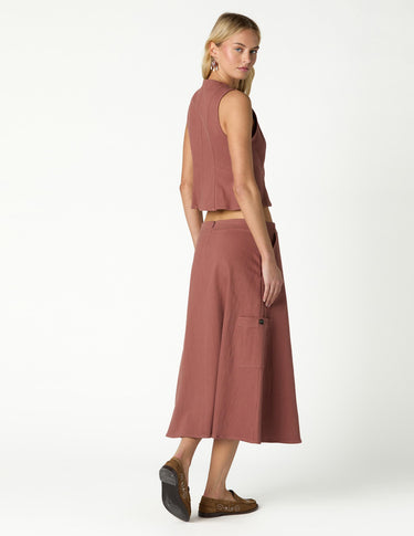 TERRACOTTA CARGO POCKET SKIRT