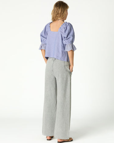 PANTALÓN DENIM TIRO ALTO GRIS CLARO