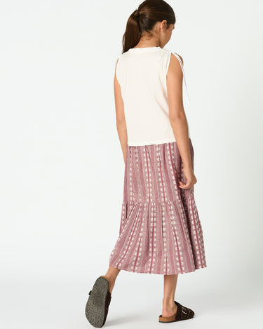 MAROON STRIPED SKIRT