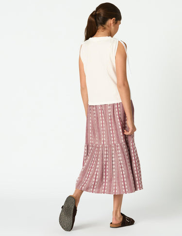 MAROON STRIPED SKIRT