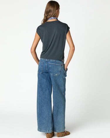 EMBROIDERED BLUE NN TROUSERS