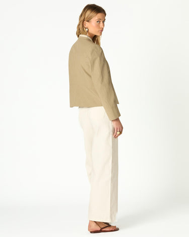 STRIPED LACE KHAKI BLAZER