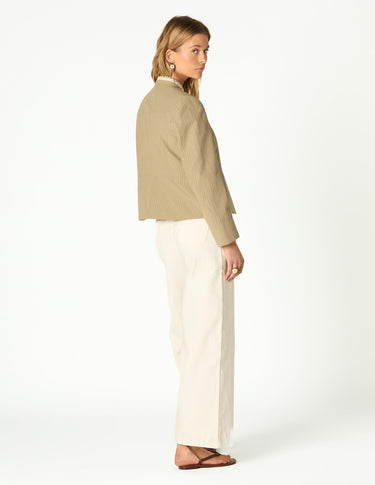 STRIPED LACE KHAKI BLAZER