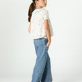 PRINT FLOWER BLUE SHIRT