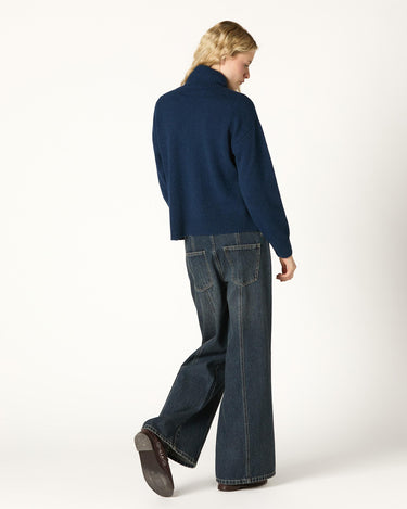 MIDNIGHT BUTTON TURTLENECK SWEATER
