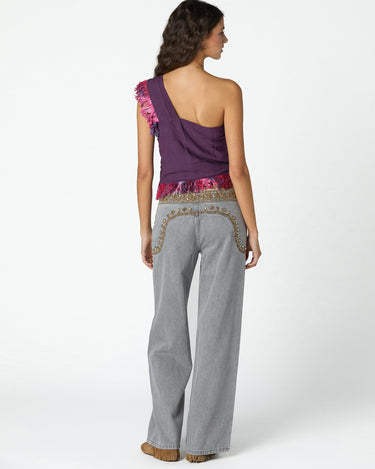 BITTERSWEET ASYMMETRIC FRINGED TOP
