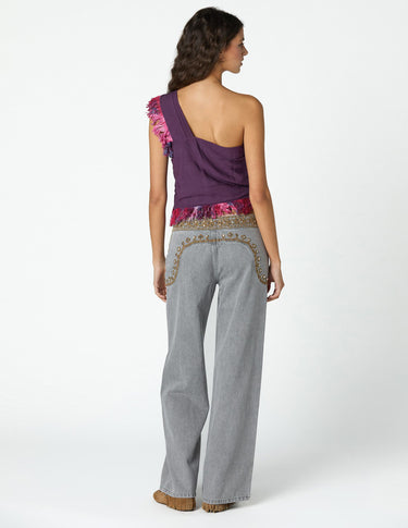 BITTERSWEET ASYMMETRIC FRINGED TOP