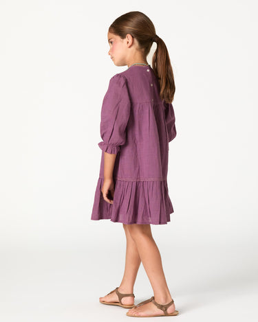 EMBROIDERED DRESS FLOWER FEATHER