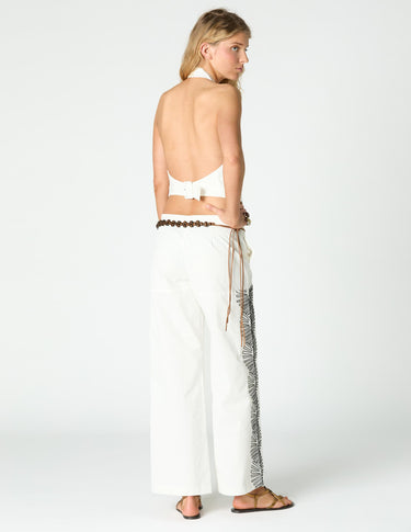 EIGHTS EMBROIDERED TROUSERS ECRU