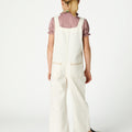 WHITE DUNGAREES EMBROIDERED POCKETS